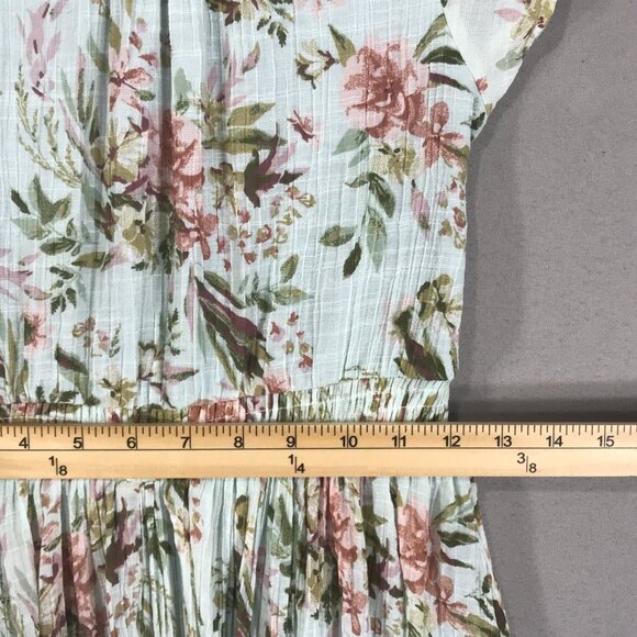 Mia Joy Joyfolie Dress Girl's 10 Green Blue Floral Maxi Boho Peasant Cottagecore - Picture 14 of 15